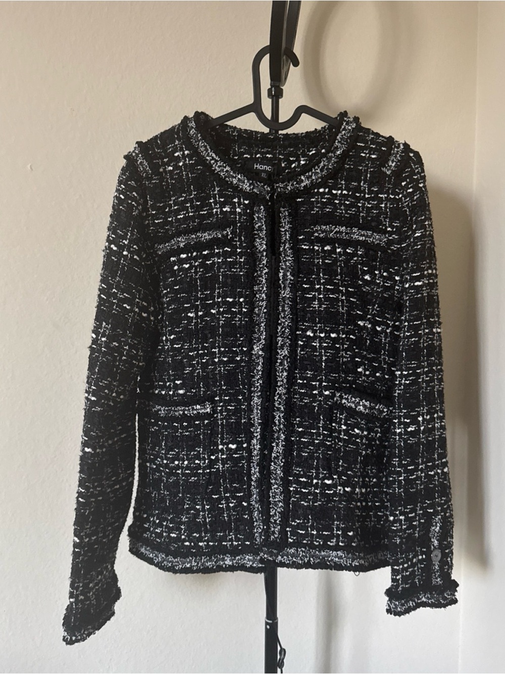 H&M Black and White Tweed Blazer Jacket